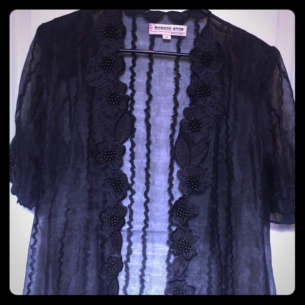 Black sheer layered top